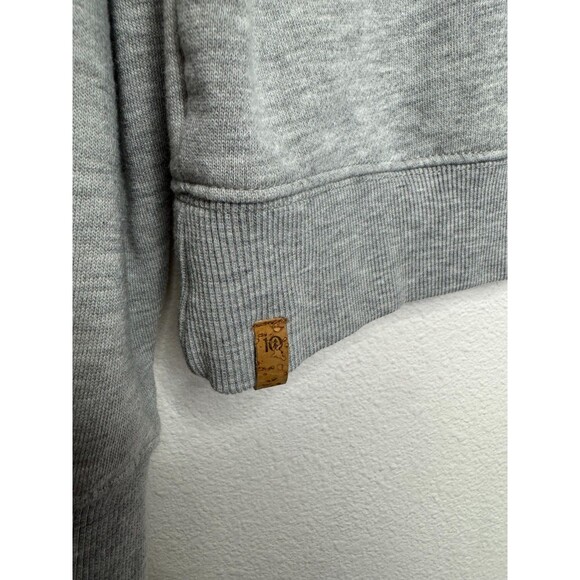 Tentree Womens Medium Golden Spruce Fleece Sweater Gray Crewneck Embroidered - Picture 7 of 13